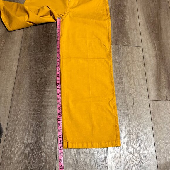 NWT J.CREW Tall Slim Wide Leg Yellow Bronzed Ochre Cropped Pants Size 31T - Picture 8 of 14